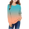 thumbnail image 2 of CLOISE Kids Sweatshirts for Girls Boys Youth Long Sleeve Crew Neck Tops Gradient Outfits Fall Winter Clothes Light Blue 9T, 2 of 6