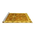 thumbnail image 2 of Ahgly Company Machine Washable Indoor Round Oriental Yellow Traditional Area Rugs, 5' Round, 2 of 4