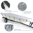 thumbnail image 5 of 16FT x 75" 210D Marine Grade Boat Cover， Waterproof Heavy-Duty Trailerable Fit for Jon Boat, Grey, 5 of 7