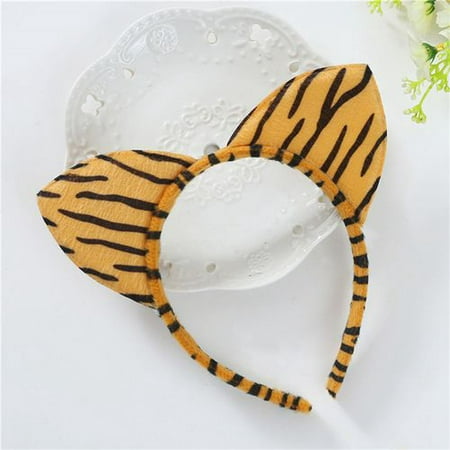 Fancyleo Fashion Women Plush Tiger Leopard Tiger Cat Ear Headband Hair Band Cosplay Halloween Party Hair Accesories