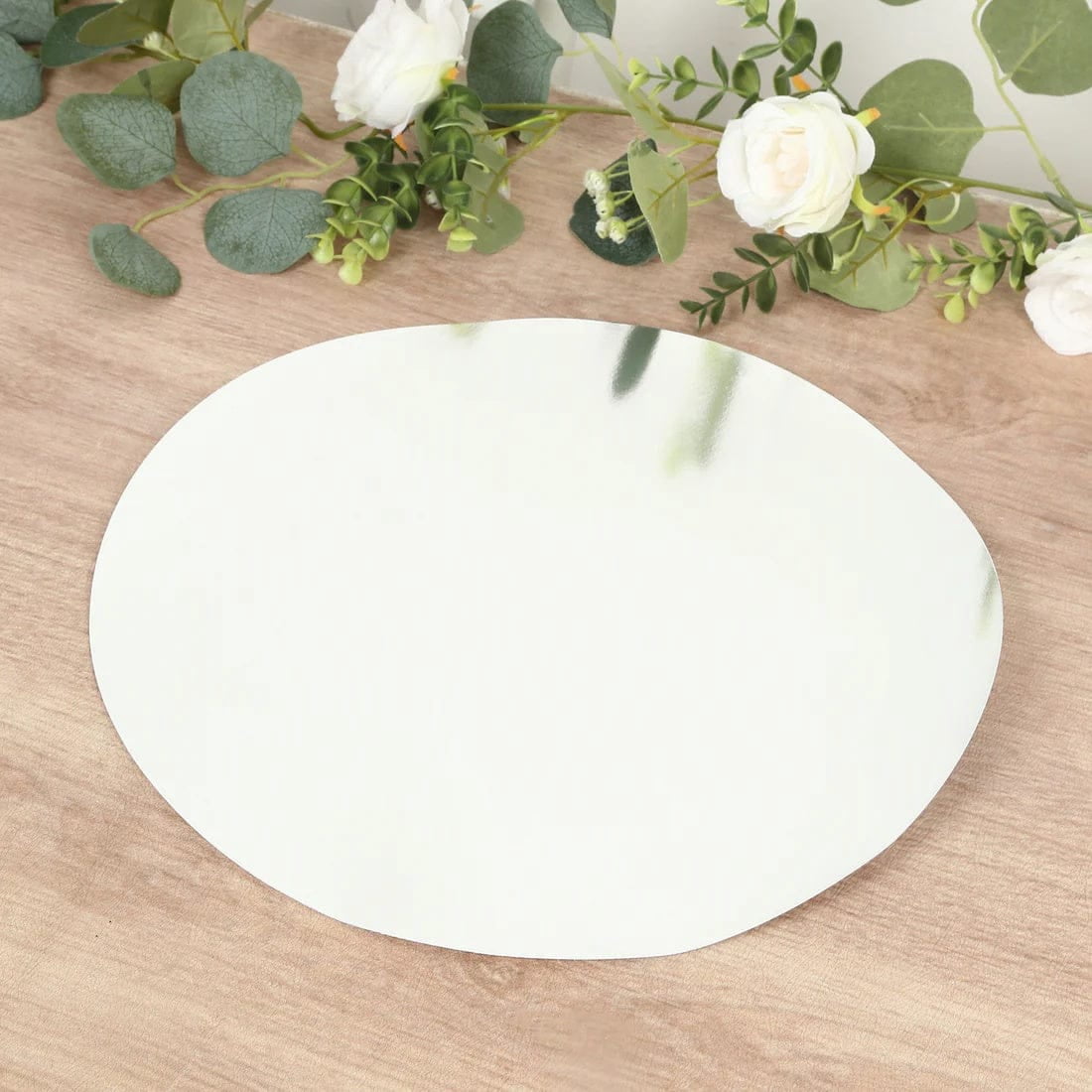 50 Silver Disposable 13 in Round Cardboard Paper Table Placemats Wedding Party Supplies