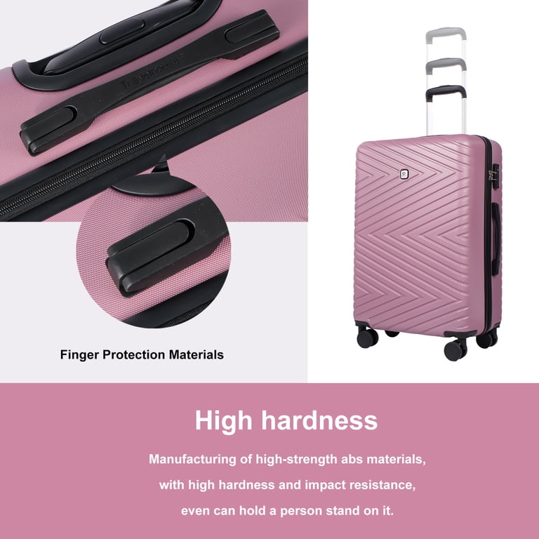 Travelhouse 4 Piece Hardshell Luggage Set Pink Lightweight Spinner