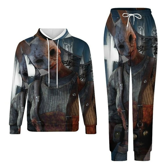 Dead by Daylight DBD Unisex Adult Sweatsuits Hoodie & Sweatpants Long Sleeve Hooded Sweatshirt Matching Joggers Tracksuit Sets 2XS