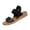 Black_017, variant on Women's Leopard Print Sandals, flat-toed open-heel beach shoes, comfortable and lightweight casual shoes Suitable for daily wear and travel. Khaki 6.5(EU-37)