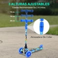 thumbnail image 3 of Monopatin Scooter para Niños de 2 a 5 Años Hurtle, 3 Ruedas con Luces LED, Mini Kickboard con Freno, Manillar Ajustable de 63 cm a 71 cm, Antideslizante, Patin del Diablo, Graffiti, 3 of 7