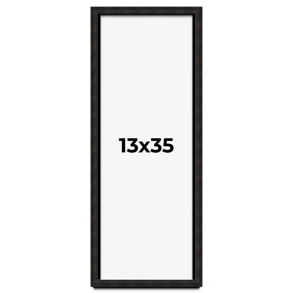 13x35 Shadow Box Black Rustic Barnwood Display Frame | 1.125 Inch Deep | 0.875 Inch Moulding Width