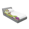 thumbnail image 3 of Vineyard Bedding Set with Sheet & Covers, Latin Brochure Italian Town Province Vintage Style Menu Sign Art Pattern, Printed Bedroom Decor 2 Shams, 4 Sizes, Violet Green, by Ambesonne, 3 of 3
