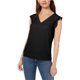 thumbnail image 1 of maison Jules Womens Flutter Sleeve Ruffled Blouse, black, L, 1 of 1