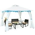thumbnail image 4 of Topbuy 2 Tier 10'x10'Patio Steel Gazebo Outdoor Canopy Tent Steel Frame Shelter Awning W/Side Walls for Patio Yard Garden, 4 of 9