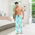 thumbnail image 7 of Men's Pajama Pants Tennis Racket Ball on Blue Cotton Long Sleepwear Lounge Pants L, 7 of 7