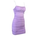 thumbnail image 2 of ITFABS Femmes Robe d'Été Sans Manches Décolleté Épaule Robe de Soleil Froncée, 2 of 8