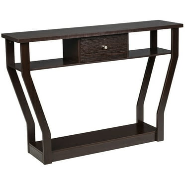 Canddidliike Modern Sofa Accent Table with Drawer-Brown, Narrow Console Table for Foyer & Entry Spaces