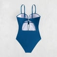 thumbnail image 5 of Ynynloco Women's Ruched Push Up Wrap Front Swimsuit One Piece Tummy Control Bathing Suits Bandeau Support Slimming Swimwear, 5 of 9