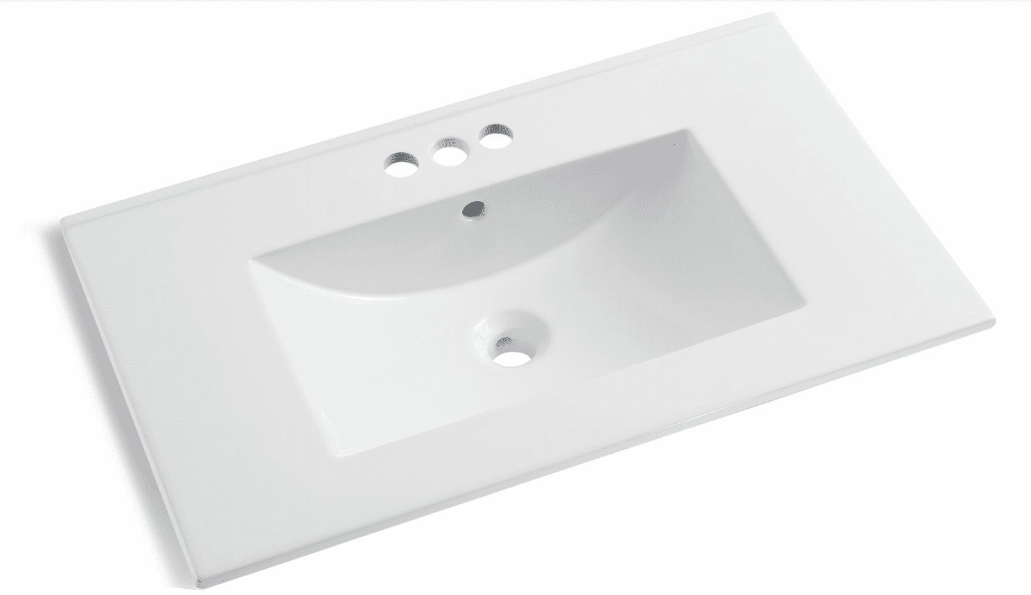 MEJE 30x18 inch Drop in Rectanglar 3 Holes Bathroom Sink, Vanity Top