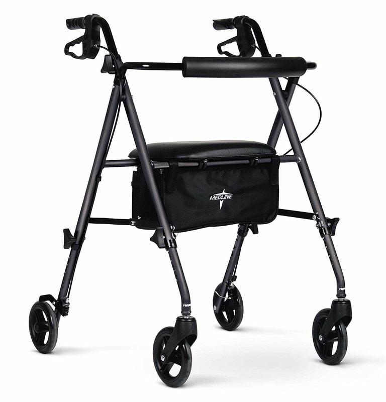 Medline Freedom Ultralight Rollator Walker, Weighs Just 11 lbs 4
