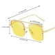 thumbnail image 4 of Gafas de sol cuadradas clásicas Jinwen Estilo vintage Protección 400 gran tamaño Amarillo dorado, 4 of 4