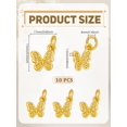 thumbnail image 2 of 10 Pcs Alloy Butterfly Charm Dangle Charms Ornament Retro Pendant Accessories for Jewelry Making DIY Necklace Earrings Findings DIY Handmade Craft Supplies 11x11x1.5mm Hole: 4mm Golden, 2 of 3