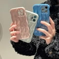 thumbnail image 3 of Compatible with iPhone 13 Case for Women/Girls, Cute Simple Solid Color Water Ripple Wave Anti-Scratch Shockproof Case for iPhone 13, Blue, 3 of 7