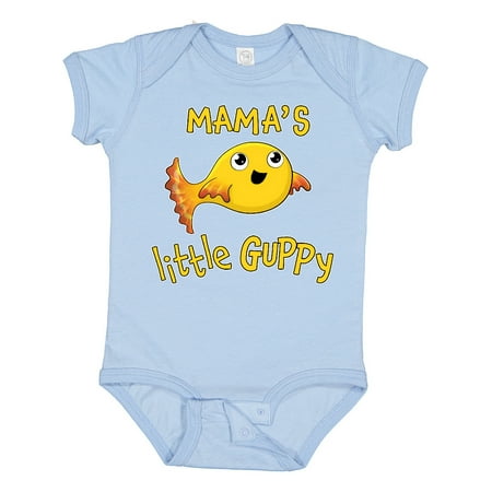 

Inktastic Mama s Little Guppy- Cute Yellow Fish Gift Baby Boy or Baby Girl Bodysuit