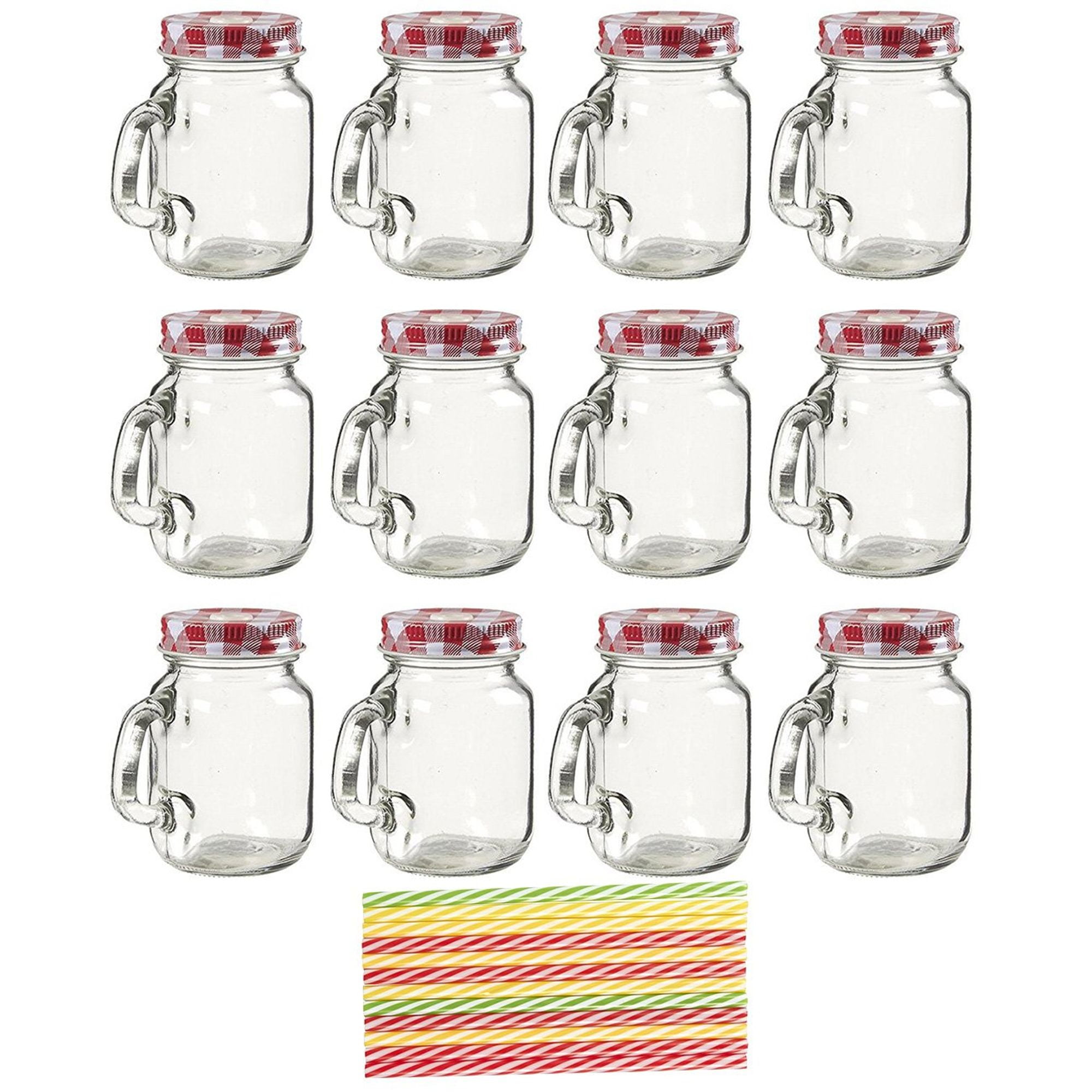 12 Pack Mason Jars Mini Clear Mason Jar Set With Decorative Lids