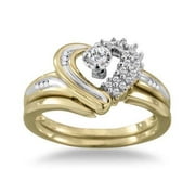 1/4 Carat Diamond Heart Bridal Set
