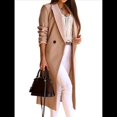 thumbnail image 1 of Abrigos Largos de Lana para Mujer, Gabardina, Blazer Cruzado, Abrigo, Otoño e Invierno Caqui L, 1 of 7