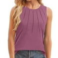 thumbnail image 3 of ICHUANYI Fashion Womens Summer Sleeveless Garment Comfortable Breathable Round Neck Blouses Tops, 3 of 8