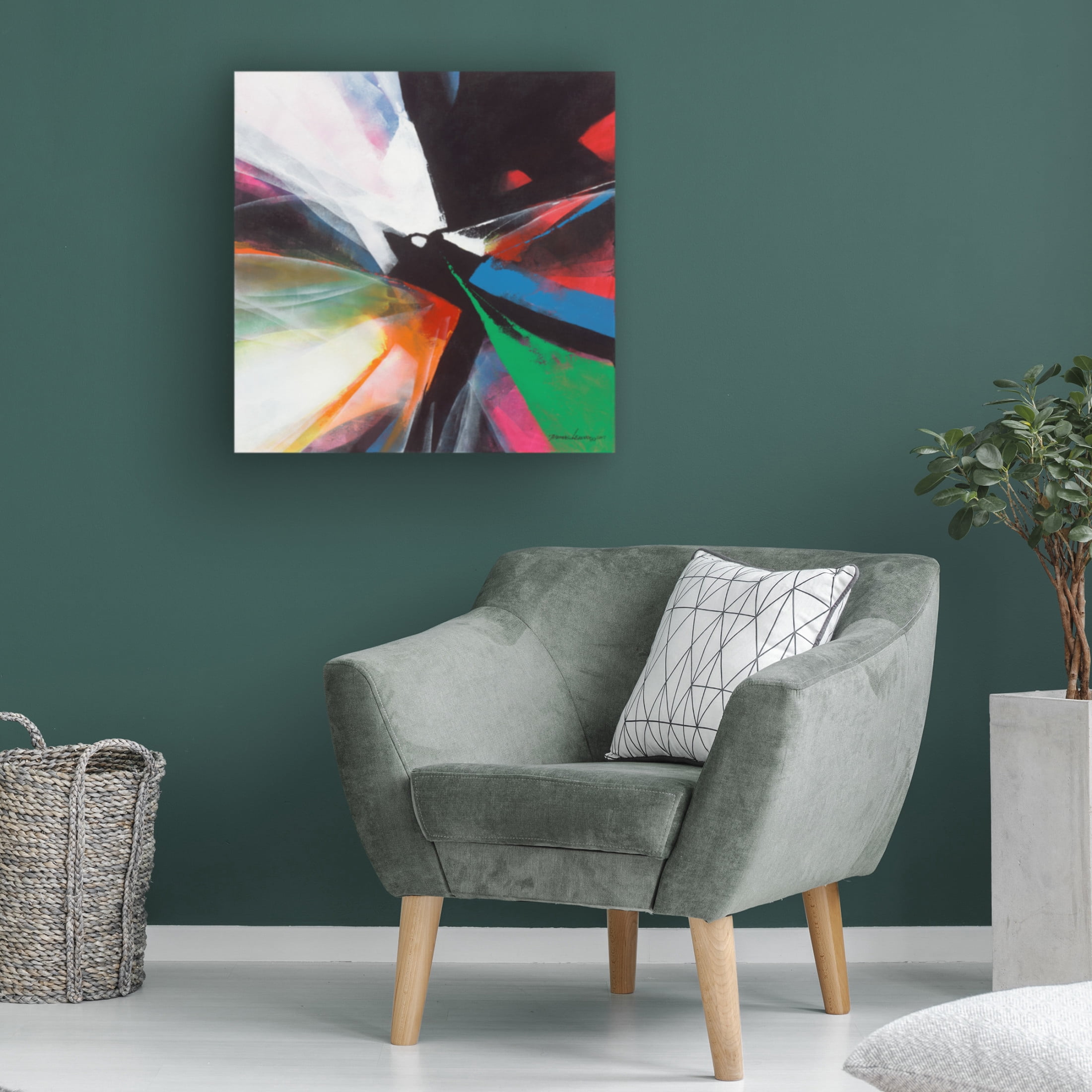 Canvas Wall Art - Thomas Leung 'Dancing Color 4' Wall Art for Living Room, Bedroom, or Office Décor by Trademark Fine Art - 14 x 14 Inches