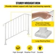 thumbnail image 5 of BENTISM Wrought Iron Handrail Picket Fits 3 or 4 Steps Stair Railing Outdoor Steps, 5 of 10