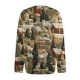 thumbnail image 4 of WTOBBY Women's Fashion Printed Long Sleeve Knitted Cardigan Button Down Jacket, Christmas Pattern Warm and Soft Outerwear for Casual and Party Wear,Army Green L, 4 of 7