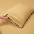 thumbnail image 3 of Extra Deep Pocket 4-Piece Bed Sheets Set , 18"-24" Super Deep Fitted Sheet, Fits High Profile Mattresses with Toppers, Hotel Luxury Soft Double Brushed Microfiber, - King, Camel, 3 of 7