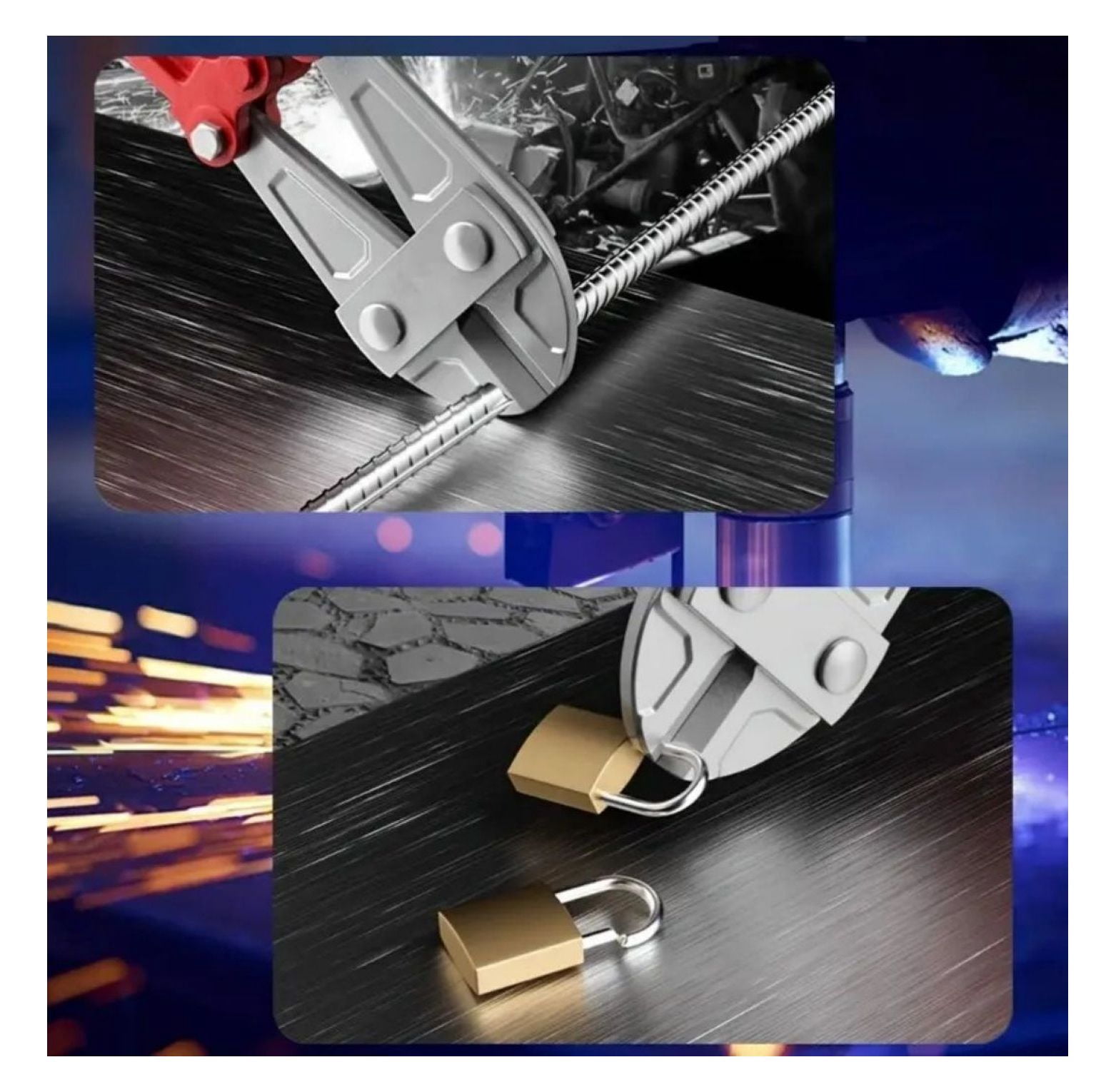12 Inch Bolt Cutters - Heavy Duty Steel Wire Cutter, Fence Cutter, Small Chain & Screw Cutters with Ergonomic Rubber Grip