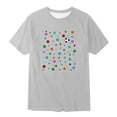 thumbnail image 2 of YMNXA Big Kids Girls T Shirt Short Sleeve Crew Neck Polka Dot Print Soft Comfortable Basic Tee Top For Casual Daily Wear Light Gray 3-4 Years, 2 of 3
