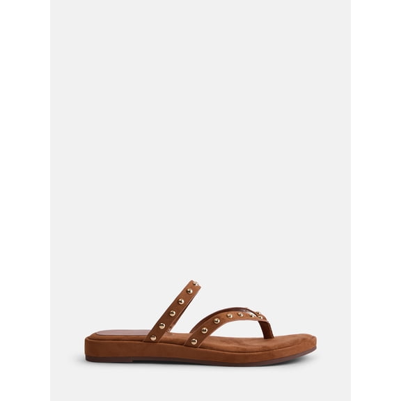 Time and Tru Women's Studded Flip Flop Sandals