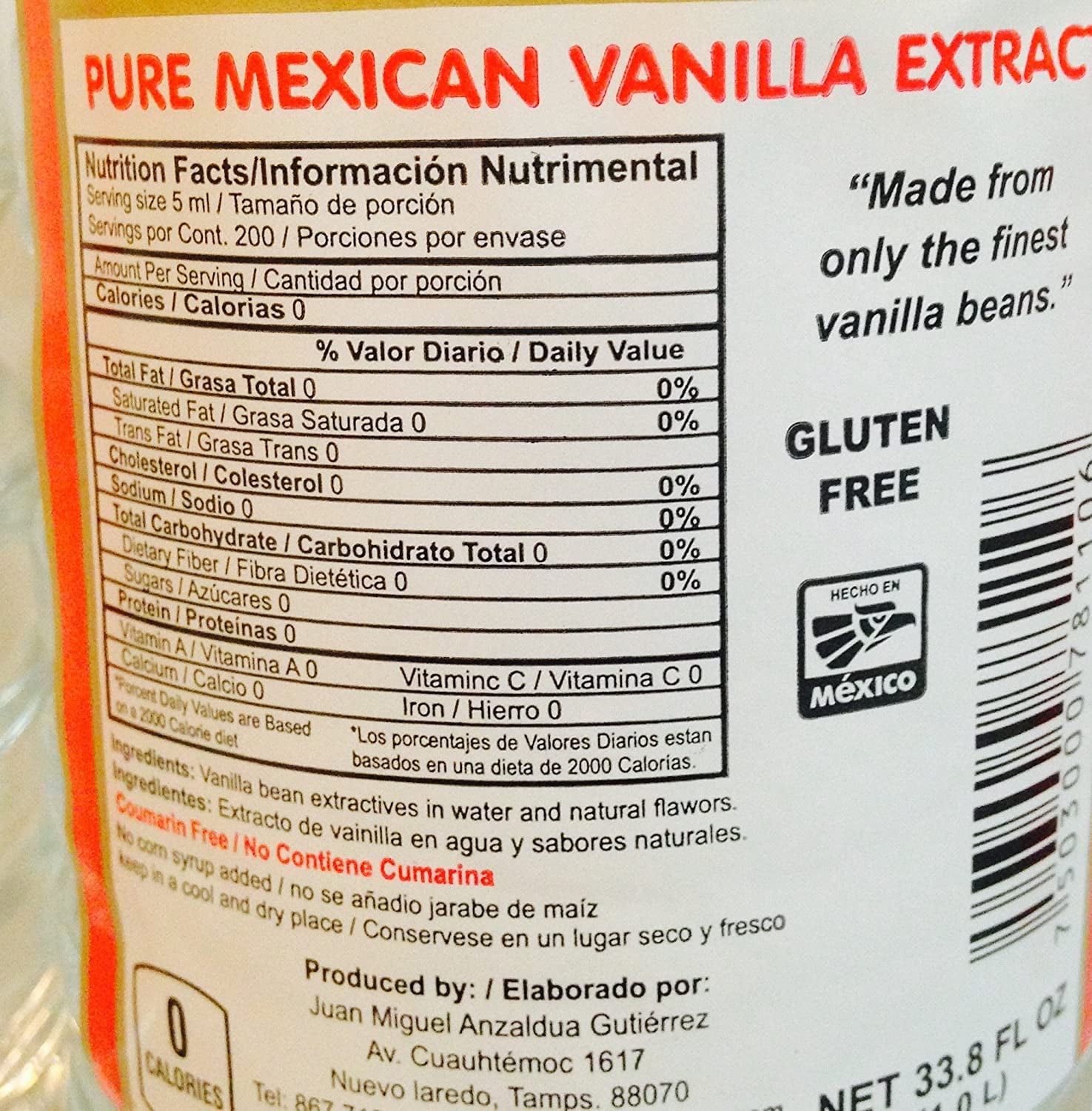 Danncy Dark Pure Mexican Vanilla Extract 3x 33.8 Fl oz each