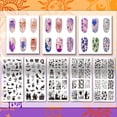 thumbnail image 3 of Juego de 5 placas para estampar uñas con diseño de calabaza. Plantillas de acero inoxidable para estampar uñas., 3 of 7