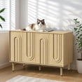 thumbnail image 6 of Woodty Adjustable Shelves 4-Door Wooden Home and Office Use Storage Locker, Beige, 6 of 9