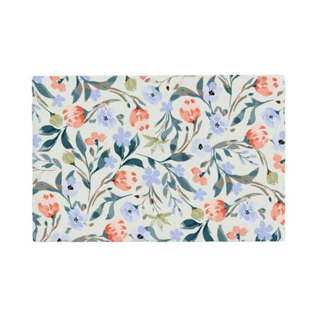 

Placemats Set of 4 / 6 Watercolor Wildflowers 1 Placemats for Dining Table Indoor/Outdoors Heat Resistant Washable Placemats 18 x 12