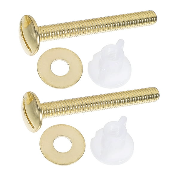 WORGEOUS 2PCS Universal Toilet Seat Screws Replacement Kit Metal Toilet Seat Bolts Toilet Seat Hardwar Toilet Parts Toilet Seat Screws