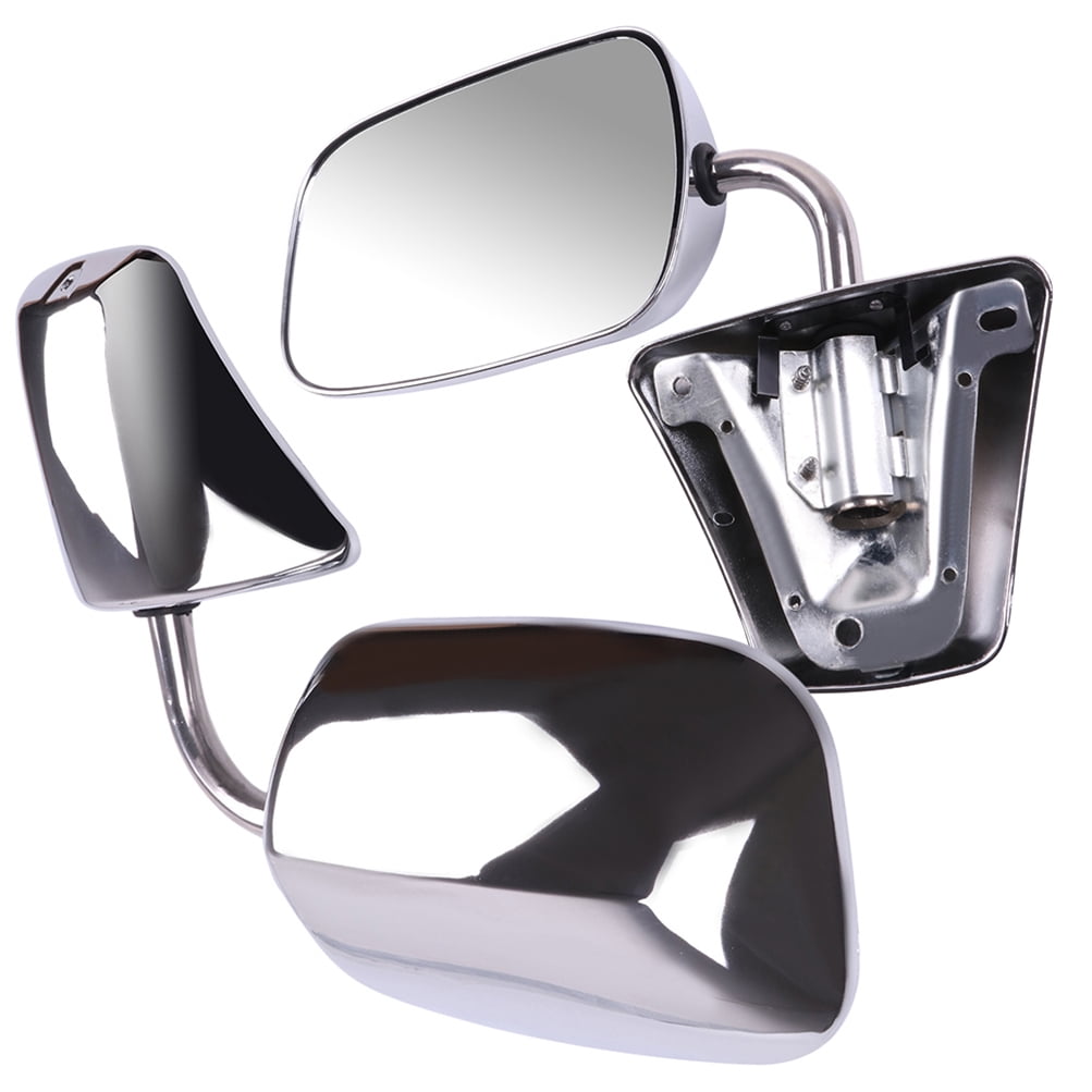 CCIYU Door Mirror Left Driver Side/Right Passenger Side Pair Set Manual Stainless Mount Folding Chrome fit for1973-91 For Chevy/For Chevy For GMC Jimmy Suburban C10 20 30/C/K1500 2500 3500/C15 25 35