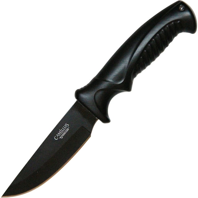 Camillus Titanium Bonded Drop-Point Fixed 4" Blade Knife with Sheath