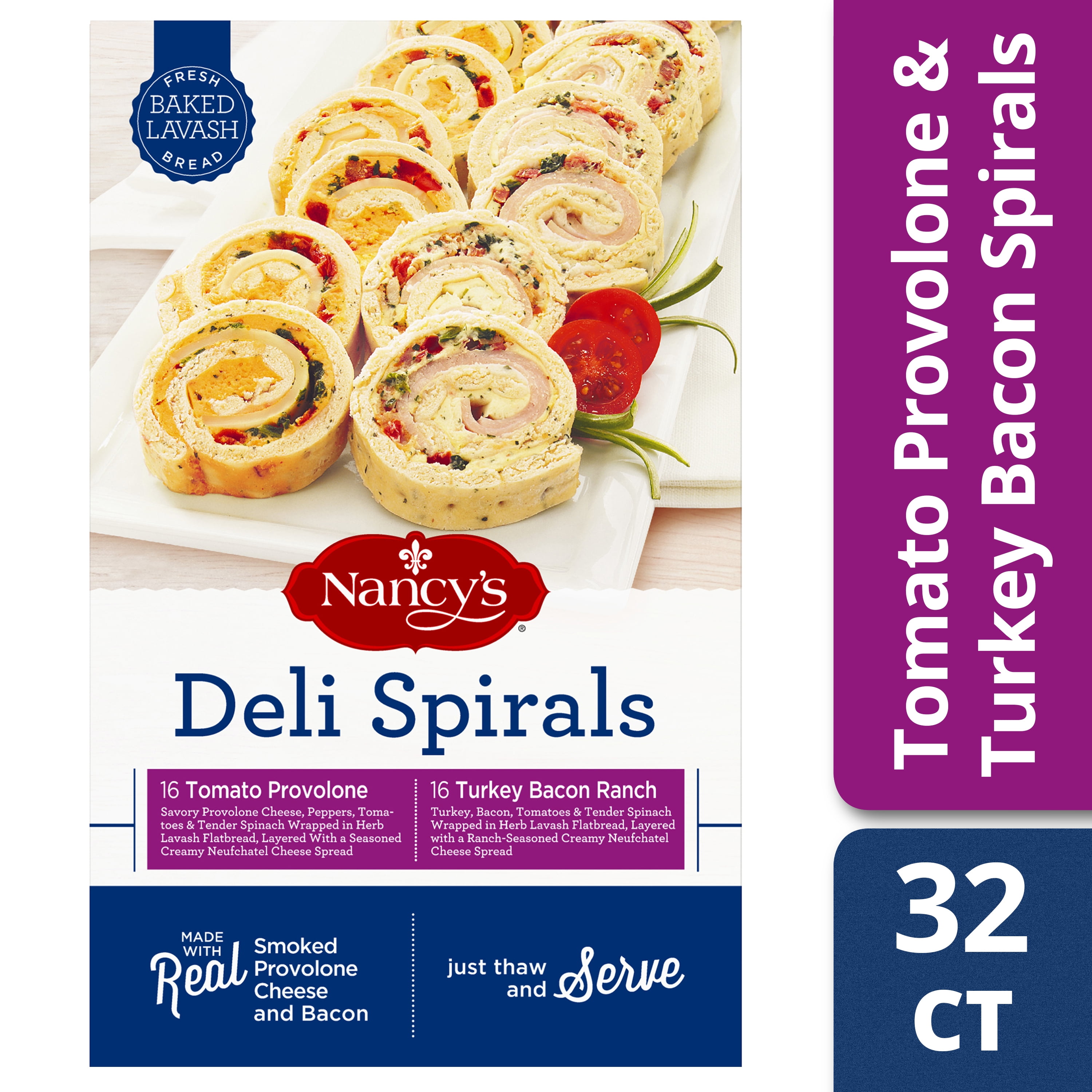 Nancy S Tomato Provolone And Turkey Bacon Ranch Deli Spirals Variety Pack 32 Count Box Walmart Com Walmart Com