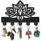 thumbnail image 1 of Perchero de madera con forma de flor de loto y llavero con diseño de mandala, 1 of 9