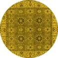 thumbnail image 1 of Ahgly Company Indoor Round Oriental Yellow Industrial Area Rugs, 8' Round, 1 of 4