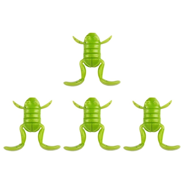 4 Piezas de Señuelos de Pesca Blandos Shamjiam Cebo de Rana Realista 4,5 cm x 2,5 cm
