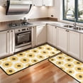 thumbnail image 3 of Kitchen Rugs Sets Of 2,White Yellow Sunflower Pattern Anti Fatigue Kitchen Mat Rugs Non Slip Washable,Decorative Kitchen Floor Mats for Kitchen,Sink,Laundry,17"x47"+17"x47", 3 of 5