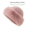 thumbnail image 5 of Waroomhouse Women Winter Hat Thick Fuzzy Faux Fur Heat Retention Windproof Mongolia Style Hat Brimless Solid Color Outdoor Cycling Skiing Cap, 5 of 7