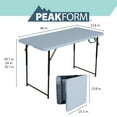 thumbnail image 2 of Peakform 4 Foot Rectangle Adjustable Height Fold-In-Half Table, Indoor/Outdoor Requisite, White (80920), 2 of 20