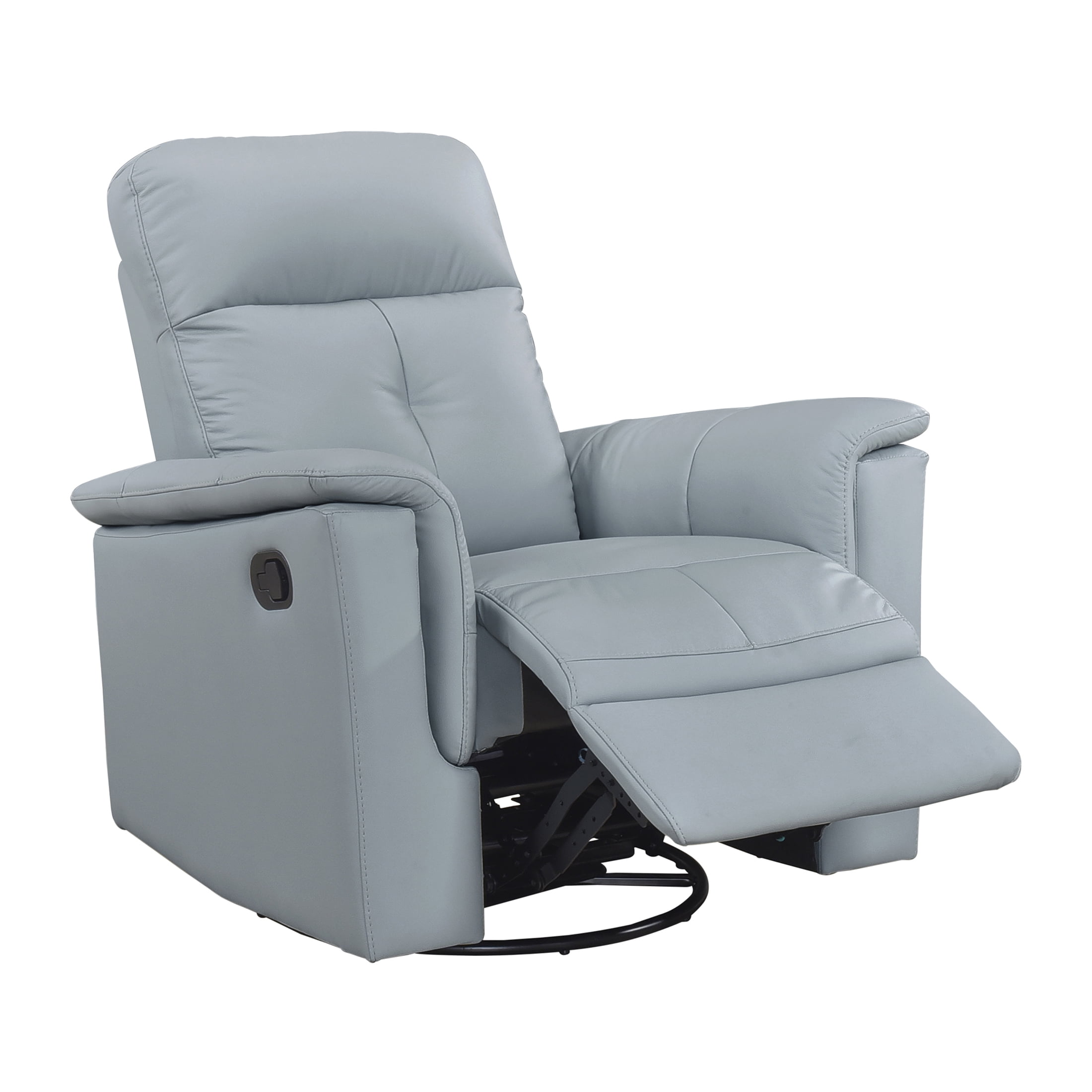 OakvillePark Willowmar Leather Match Swivel Glider Recliner Chair, Blue