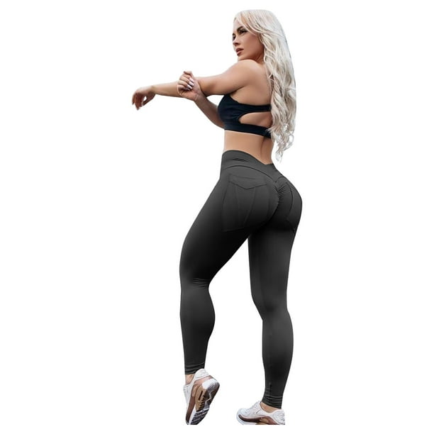 DPTALR Women's Fitness Sports Stretch High Waist Skinny Sexy Yoga Pants  With Pockets